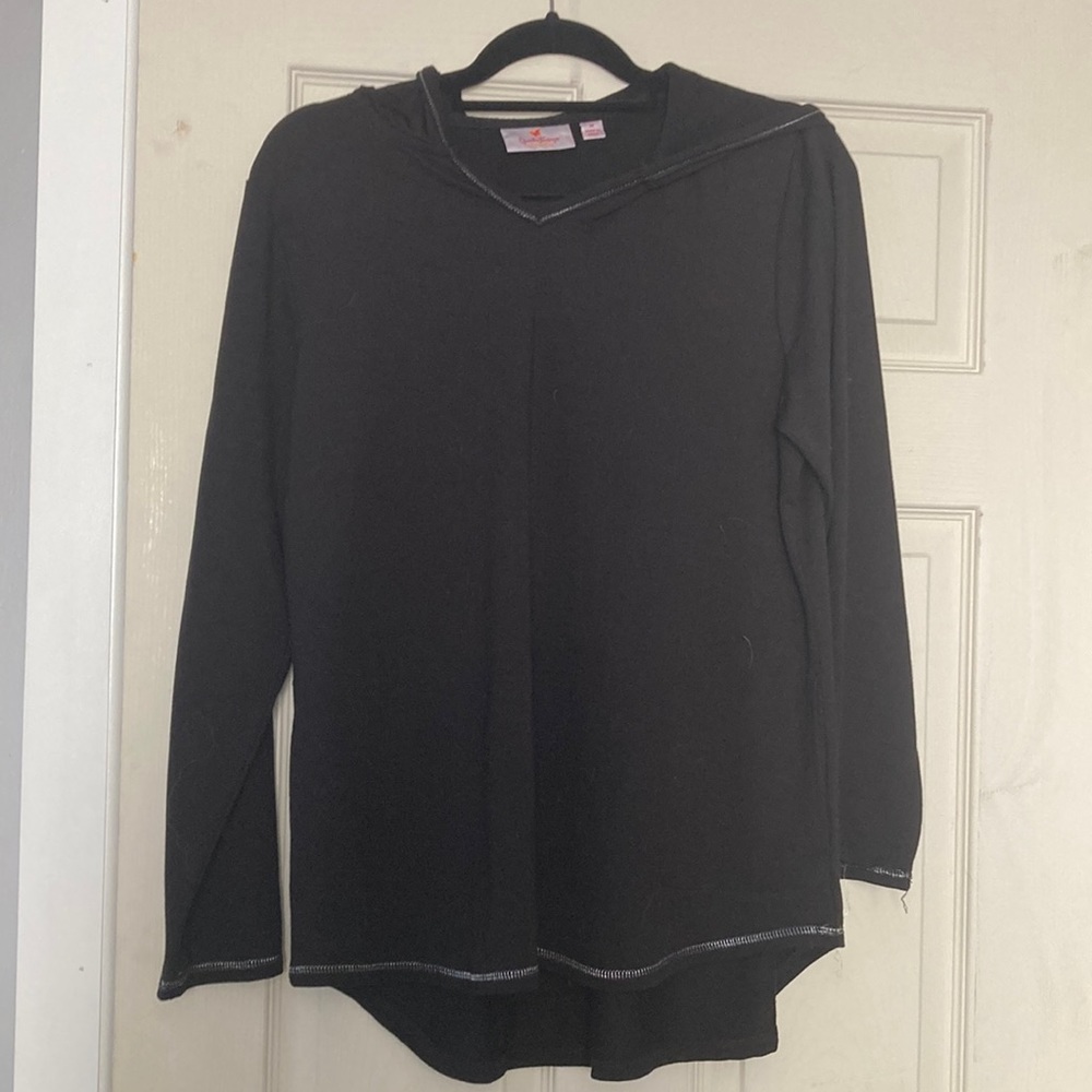 Black stretchy tunic hoodie